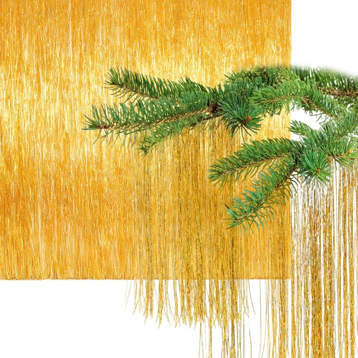 Tinsel Icles - Metallic Zilver Gouden Tinsel - 5000-12000 Strengen - Perfect voor Kerstversiering - ShopVlot