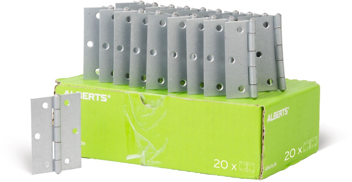 Alberts 850203 scharnier | halfbreed | elektrolytisch geel verzinkt | 70 x 53 mm | set van 20