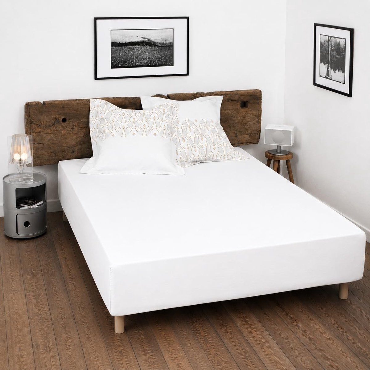 Hoeslaken - Wit - 160 x 200 cm - 100% Katoen met 25 cm Hoekhoogte - Voor een Comfortabel Slapen