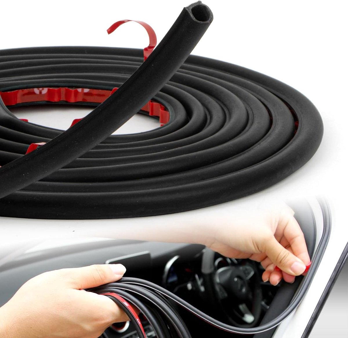 SnelShoppen - Universele D-vorm Rubber Seal voor Auto Deuren en Kofferbak - 10 x 10 mm - Hoogwaardige EPDM Rubber - Geluidsisolatie - Waterdicht en In