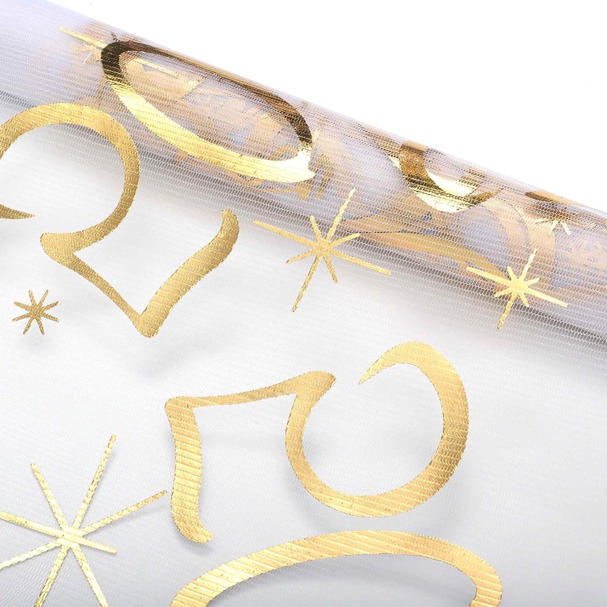 SnelShoppen - Tafelkleed Goudkleurig Lichtgevend Polyester 275x28 cm Voor Verjaardagsfeestjes 50 Jaar Elegante Tafeldecoratie Voor Eetkamer en Woonkam