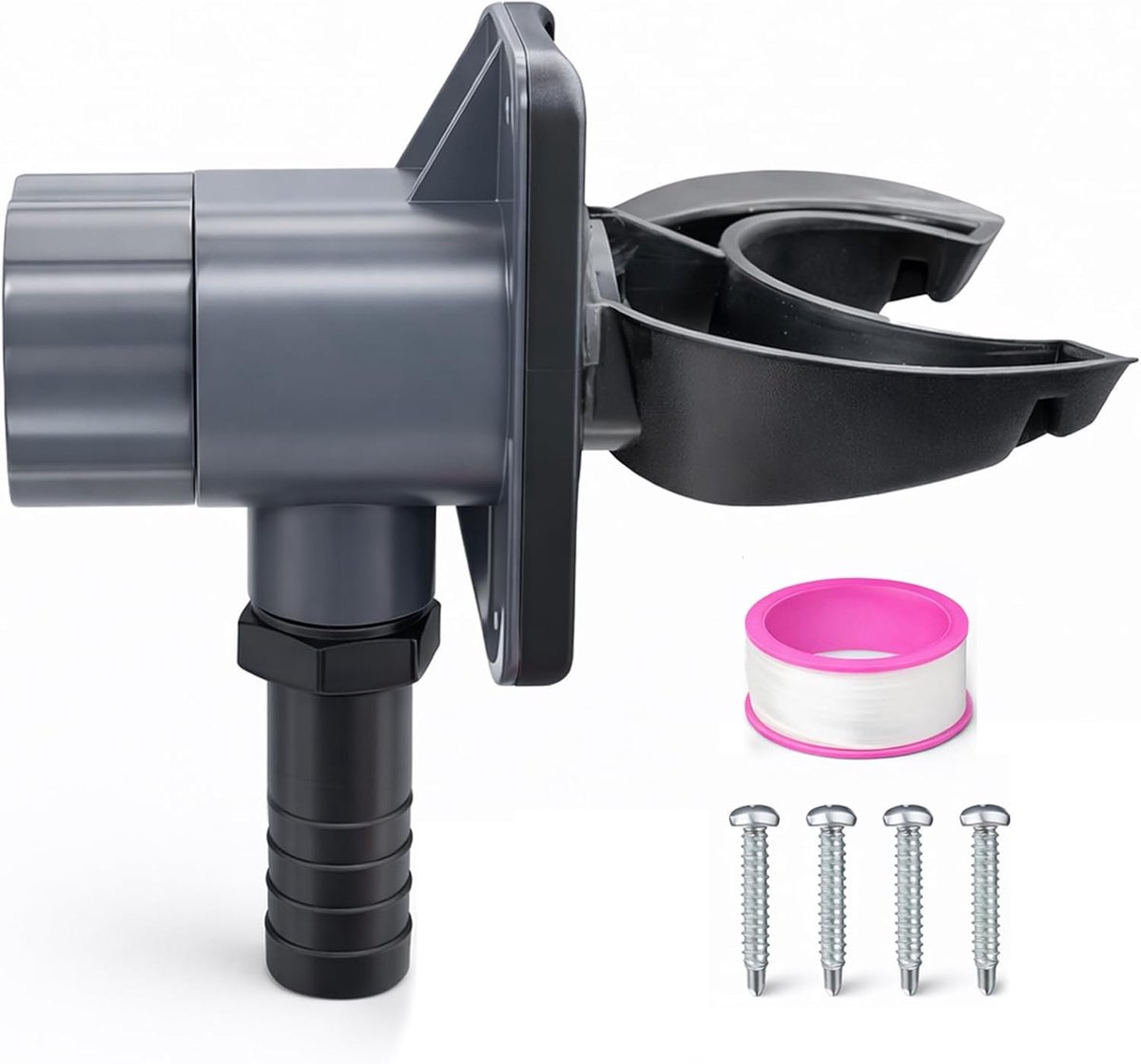 SnelShoppen - Regenwatercollector voor afvoerbuis DN 70-110 mm, regenverzamelaar met Teflon tape en 4 schroeven, voor dakoppervlakken tot 80 m², eenvo