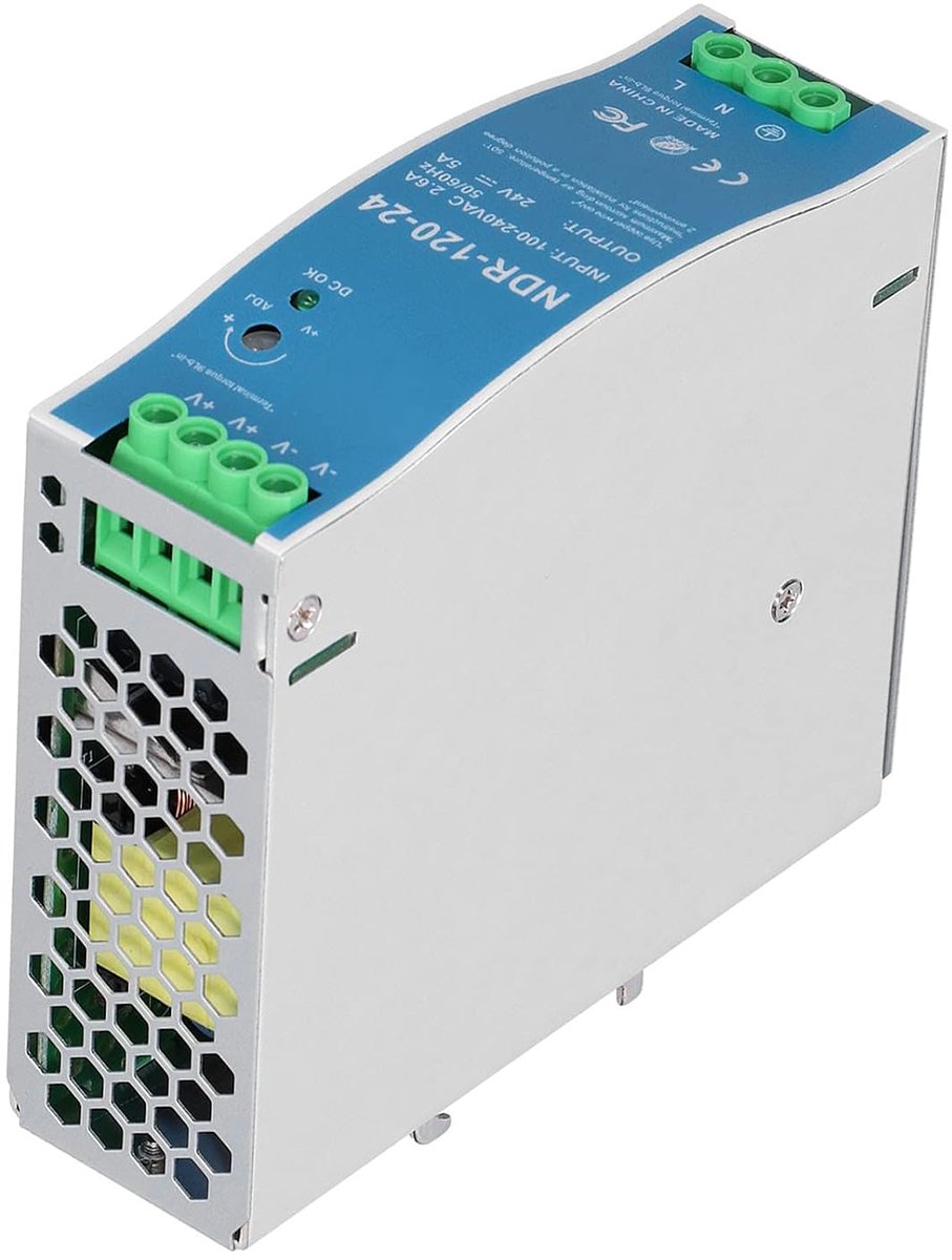 SnelShoppen - 5A 120W Industriële NDR-120-24 Rail Voeding voor DIN AC100-240V Schakelbesturingssystemen - 24V, 120W, Eenvoudige Installatie