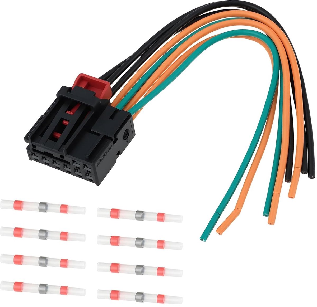 SnelShoppen - 8-Pin Voorbedrade Connector Plug Harness met 8 Krimp Soldeer Connectors voor VW, Audi, Skoda, Seat, Hoogwaardige Kunststof en Metaal, Ve