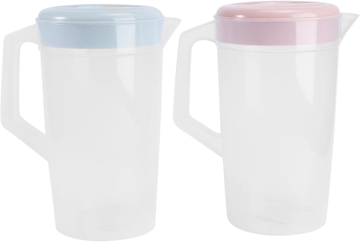 SnelShoppen - 2 Stuks Grote Capaciteit Theepot Drinkopslagcontainer Warmtebestendige Pitcher Koude Waterkan Huishoudelijke Kunststof Sappot Waterfles
