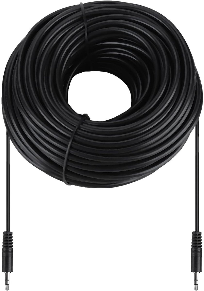 SnelShoppen - Audio Kabel 3.5mm Koper naar Plug Geschermde Audio Kabel voor Hoofdtelefoons en Smartphones, MP3 Spelers (30 m)