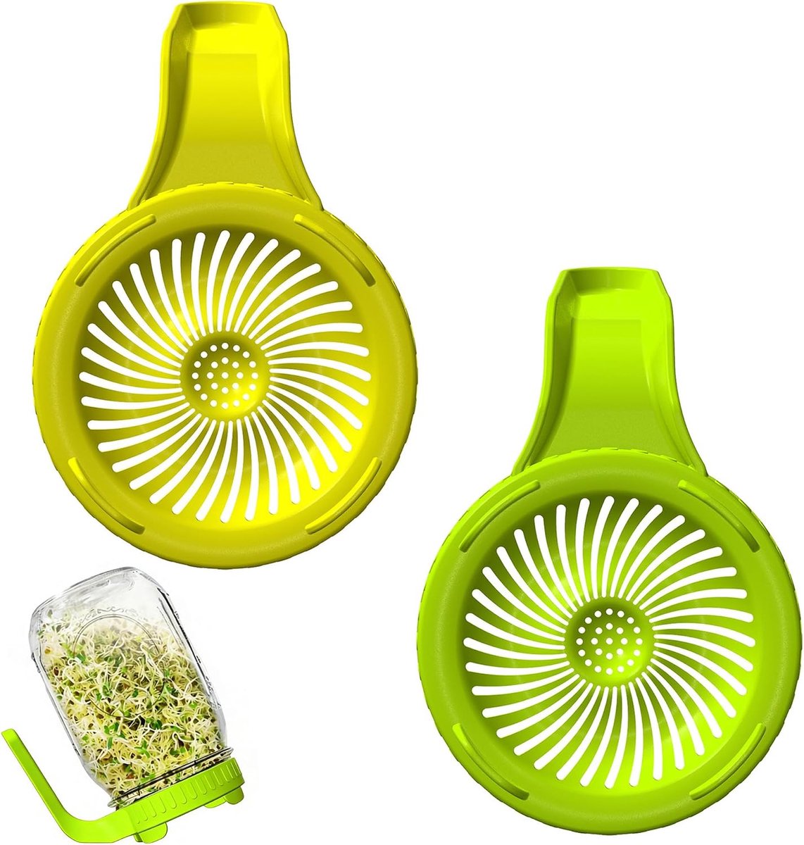 Sprouted Seed Cover, Plastic, Suitable for 86 mm, Glass Lid, Germinated Glass with Handle, Germination Protection - ShopVlot