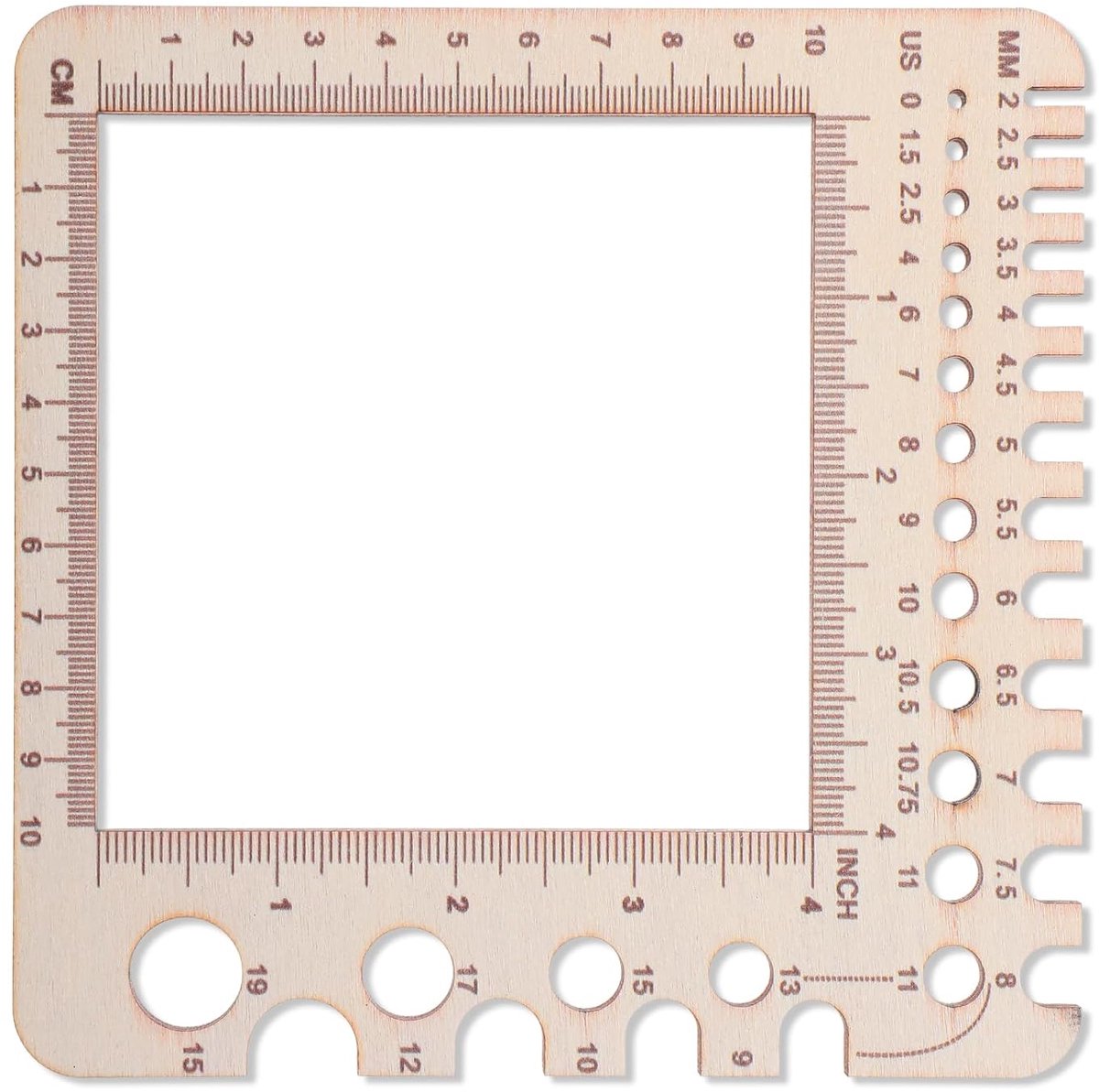 Breimeter Meetinstrument - Houten Liniaal - Met Steken Teller - Voor Nauwkeurige Breiers - ShopVlot