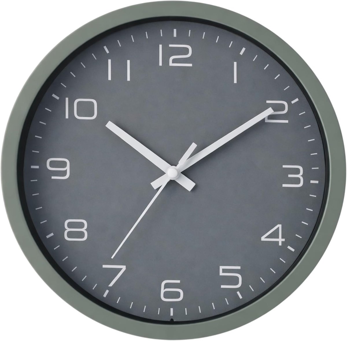 SnelShoppen - Wandklok Rond 20 cm Modern Stille Quartz Klok Zonder Tikken Wanddecoratie Woonkamer Keuken Slaapkamer Scandinavisch Design Slate-Grijs