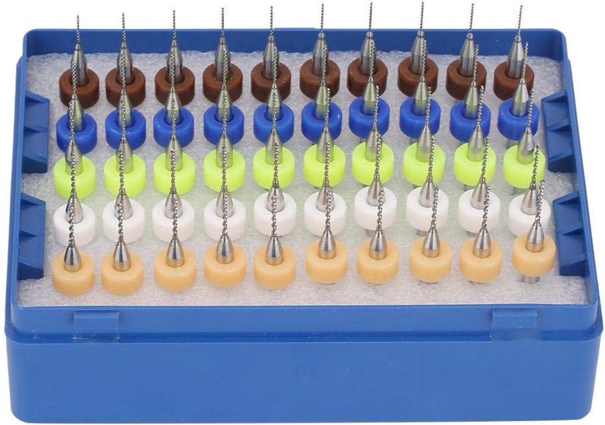 SnelShoppen - 50 Stuks PCB Carbide Micro Boorbits voor Circuitborden, Geprinte PCB, CNC Snijmachine, 0.5 - 0.9 mm, Diverse Maten, Hoge Slijtvastheid