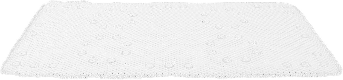 SnelShoppen - Ademend Badmat Antislip Siliconen Veilig Douchematt Soft Foam Badkleed met Afvoergaten voor Badkamer Kinderen Volwassenen Wit 43x91cm
