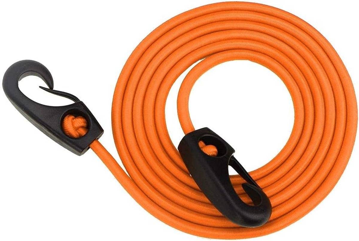 SnelShoppen - 189cm Elastische Nylon Sleeplijn met Dubbele Karabijnhaak voor Kano Kajak Strap - Duurzaam en Lichtgewicht Touw voor Watersport, Camping