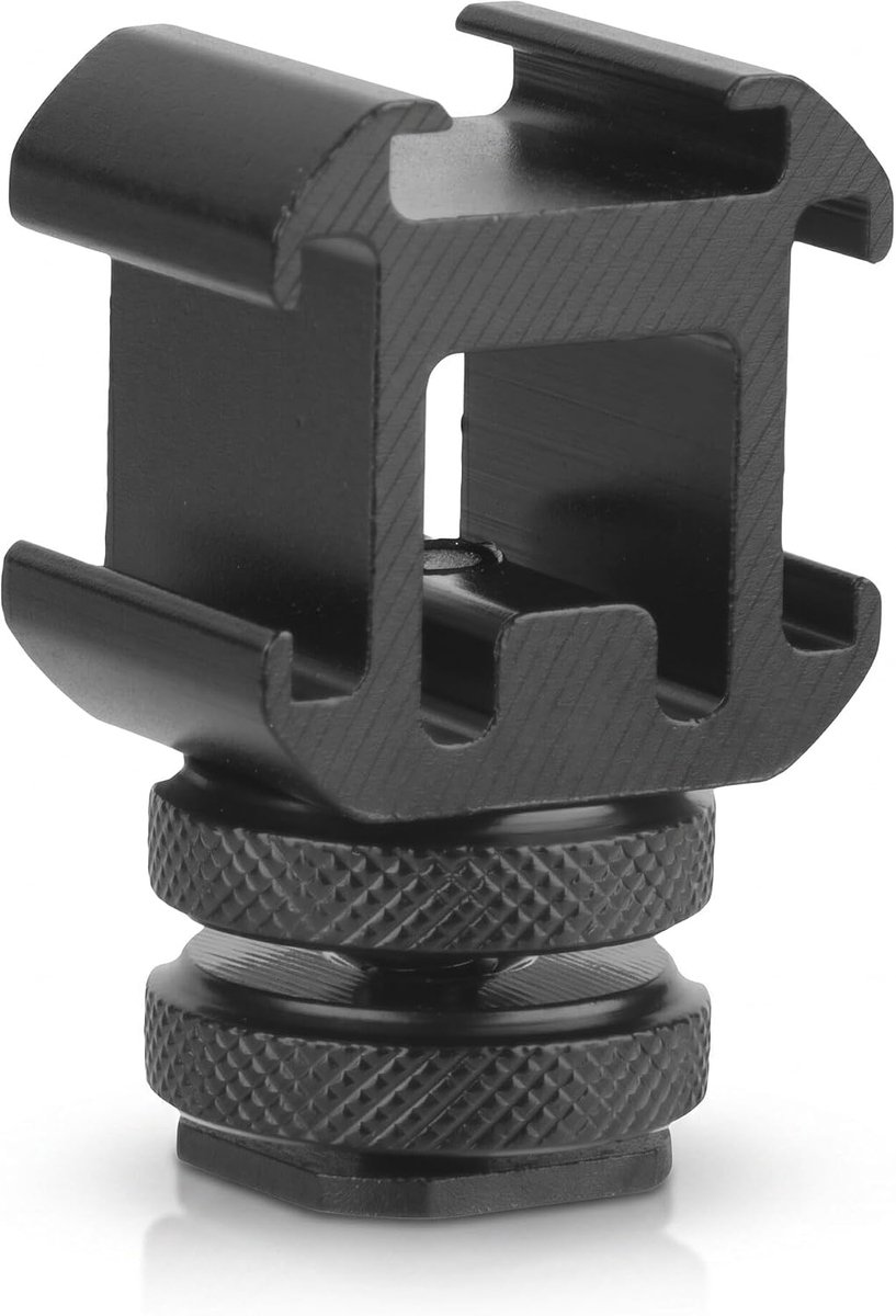 SnelShoppen - Triple Hot Shoe Base Mount Adapter Bevestigingsbeugel voor Microfoon, Monitor en LED Videolicht, Hoogwaardige Metaal, 3 Hotshoe Aansluit