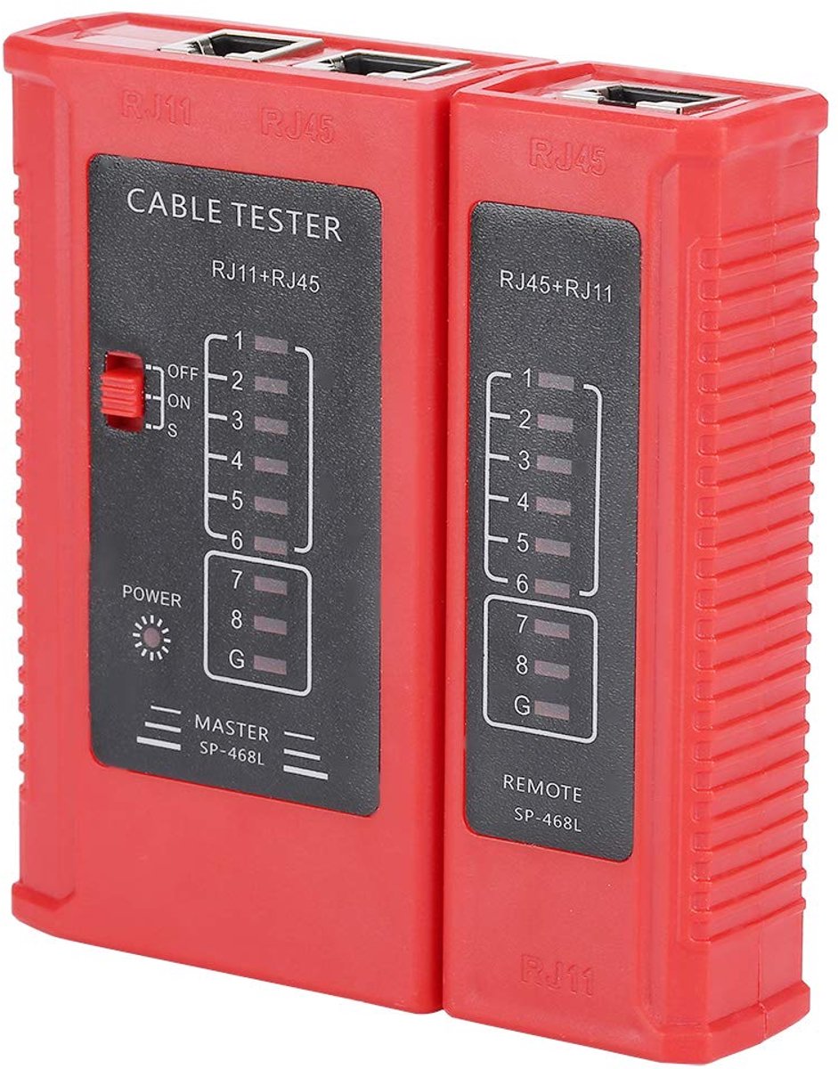 SnelShoppen - Netwerk Kabel Tester - RJ45 en RJ11 - Continuïteit Test Tool - Ethernet en Telefoon Kabelaansluiting - Compact en Lichtgewicht