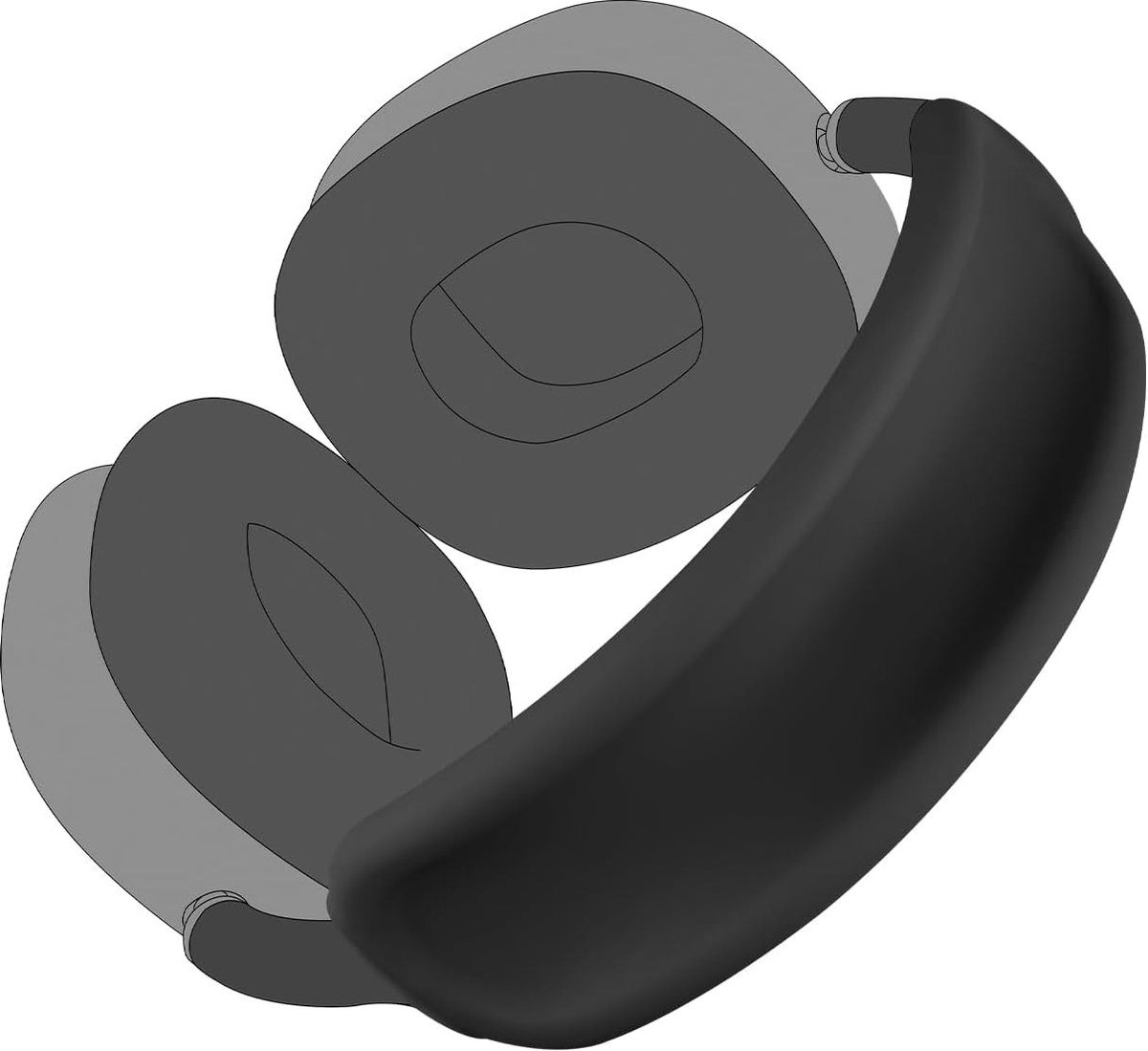 SnelShoppen - Upgraded Hoofdbandhoes voor AirPods Max - Zwart | Volledig afgesloten, zweetbestendig siliconen hoes, ideaal voor sportschool en workout