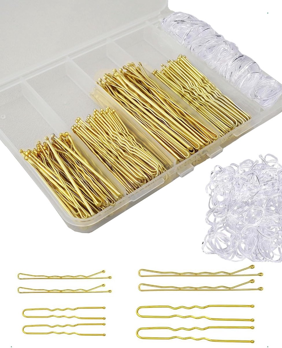 haarpinnen set 300 stuks - metalen haarspelden - U-vormige chignonklemmen - veelzijdige haaraccessoires - ShopVlot