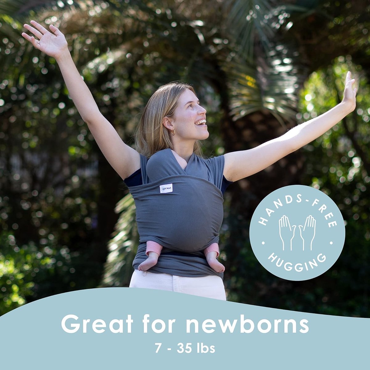 Draagdoek Baby - Draagzak - Baby Dragen - Ergonomische Pasvorm - Tot 16 kg - Grijs – foto 3