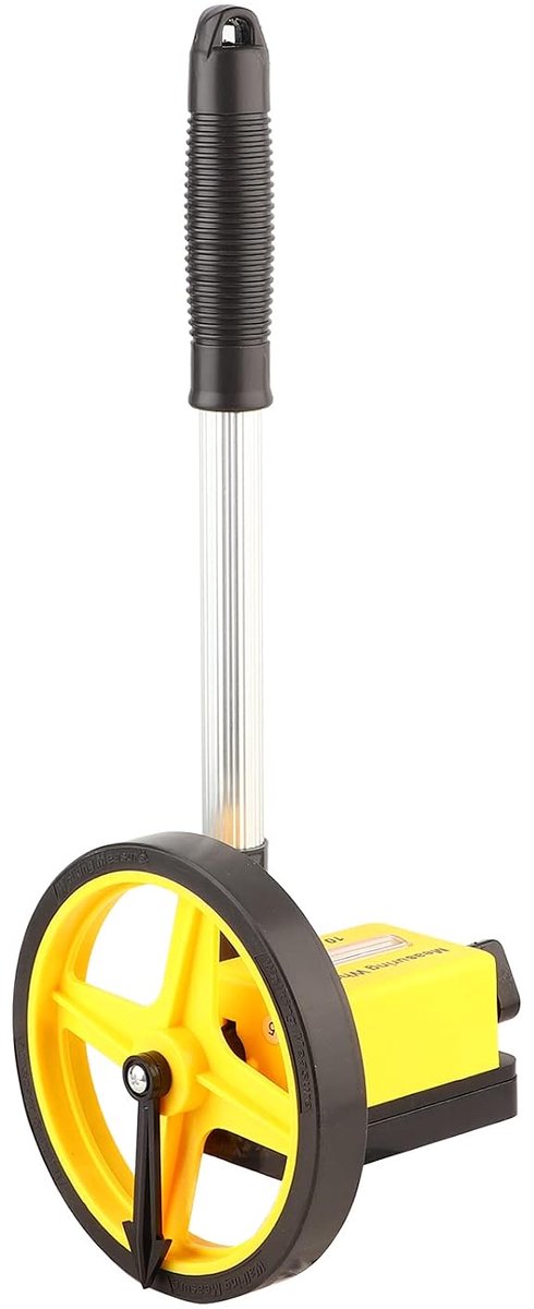 SnelShoppen - Distance meter, opvouwbare meetwiel, metrische meetwiel tot 9.999 M, rolmeetwiel voor wegen, trottoirs en terrein, antislip, TPR materia