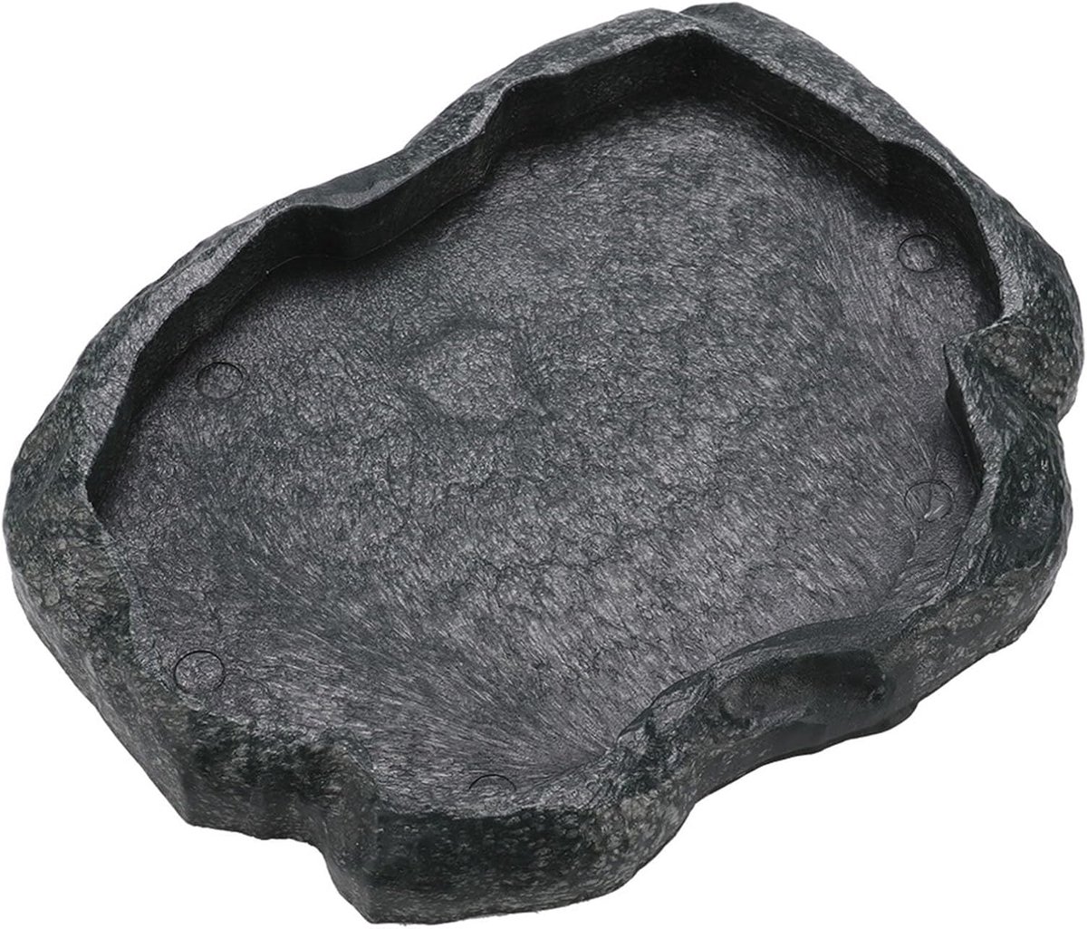 SnelShoppen - Reptielen Waterbak, Voederbak voor Schildpadden, Resin Rots Voederplaat, Duurzaam en Makkelijk Schoon te Maken, Perfect voor Vivarium en