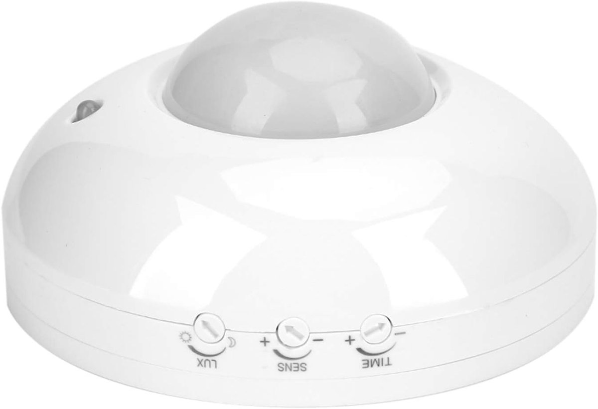 SnelShoppen - Bewegingssensor Beveiligingslamp, Verstelbare Infrarood Sensor Detector Lichtbollen Schakelaar 110V-240V voor LED, Fluorescentie, Gloeil