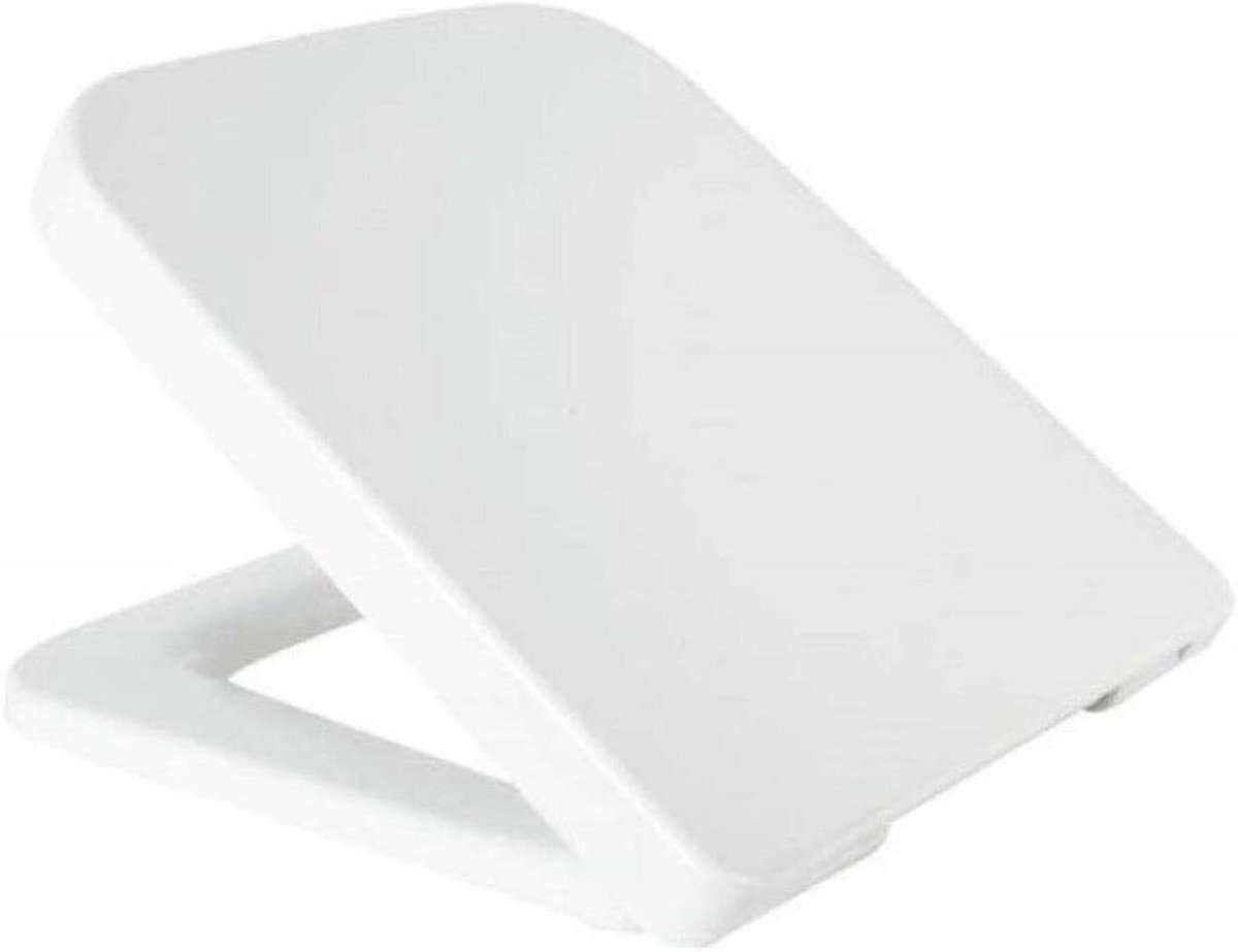 Toiletdeksel - WC-bril hoes - Verhoogde Zithulp - Langzaam Sluitend Deksel - 42.5-44.5 cm - Wit