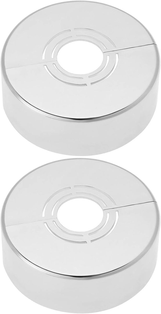 SnelShoppen - 2 Stuks 70 x 25mm Douche Split Decoratieve Afdekking Rosette Fittingen - Geschikt voor Diameter 21mm, 26mm, 33mm - Duurzaam ABS, Chroom,