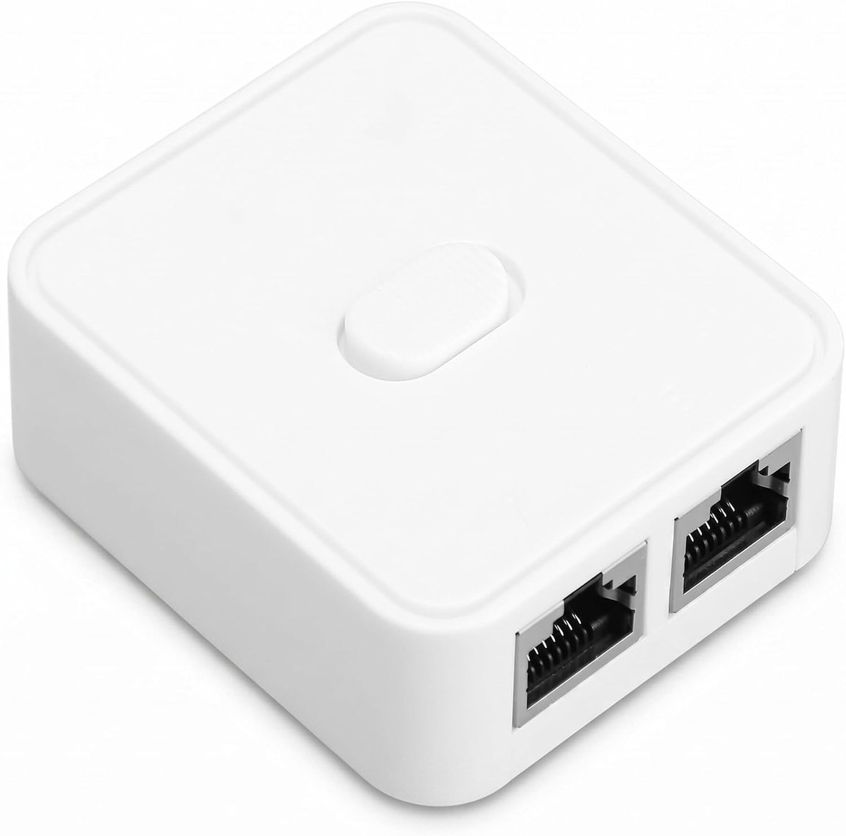 SnelShoppen - 2 Poort Gigabit Ethernet Netwerk Switch, RJ45 Netwerk Splitter Adapter, Ethernet Splitter, Plug and Play, Duurzaam ABS Materiaal, Ideaal