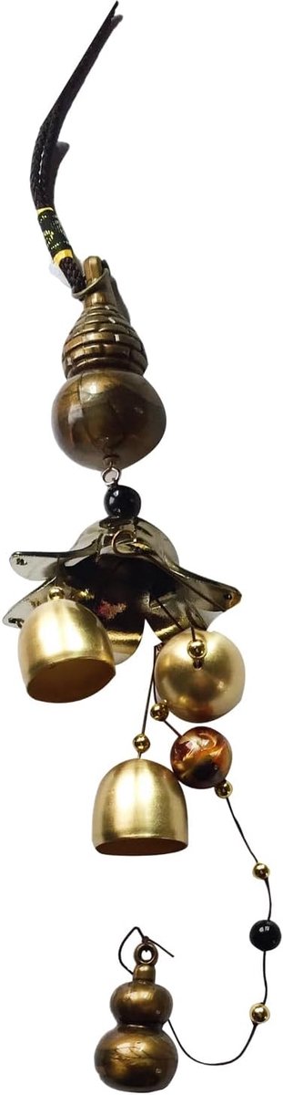 SnelShoppen - Vintage Metalen Windgong, Feng Shui Geluksbel Hangdecoratie voor Tuin, Patio en Binnen, 7 Symbolische Opties, Pumpkin Kleur