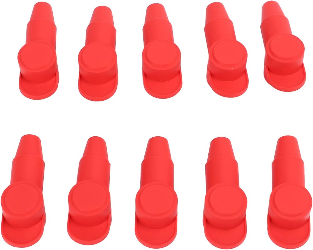Batterijterminalcovers 10 stuks - Siliconen rood - Bescherming voor 10-2AWG draad - Professionele uitstraling - ShopVlot