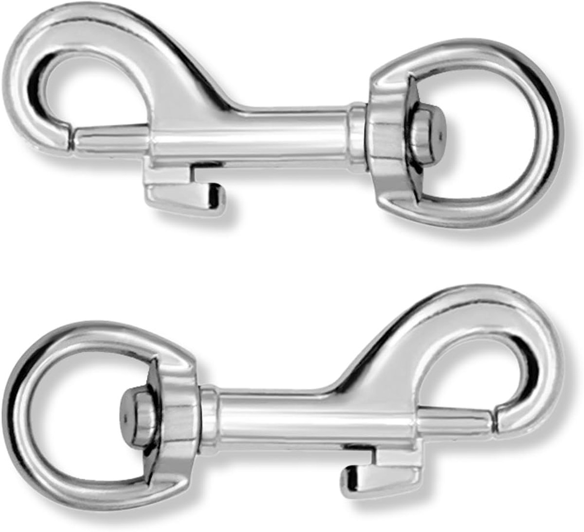 2-delige stevige karabijnhaak met wartel van roestvrij staal voor gebruik als sleutelhanger, karabijnhaak sleutelhanger of hondenriemhouder.