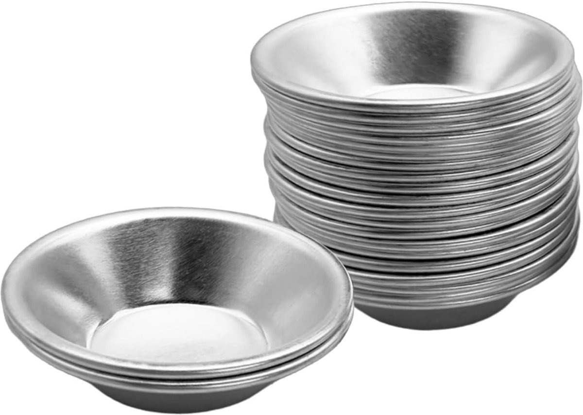 eiertaartvormen, 50 stuks taartvormen, dessertvormen, herbruikbare eiertaart, puddingvormpjes, antiaanbaklaag, taartvormen, dessertvormen voor cake, pudding en gelei