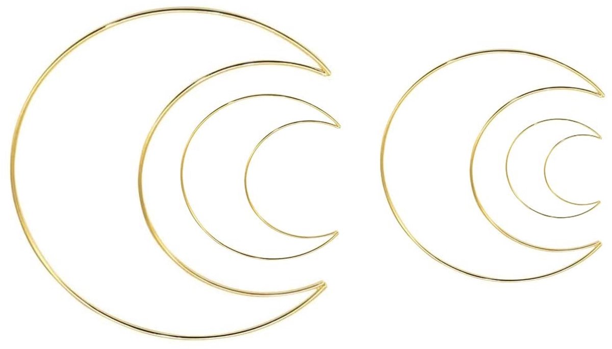 Dailygoods- Ring Gouden Metalen - 4-delige Set - Bloem/Krans - Bruiloftsdecoratie - Dromenvanger - Knutselen