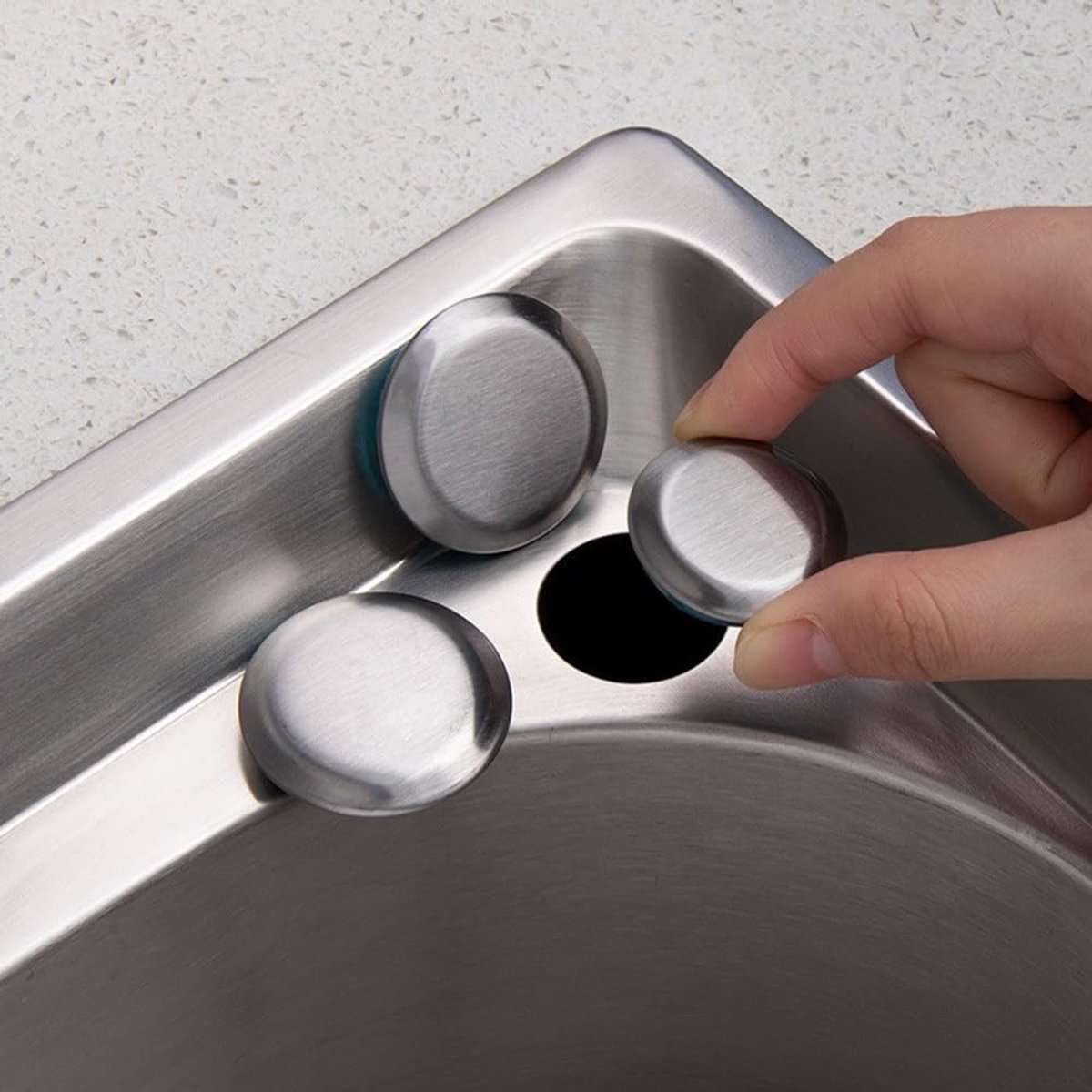 Dailygoods- Stopper Roestvrij Staal - Gootsteenplug - Kraan Gat Cover - Keukenaccessoire - Eenvoudige Installatie - Waterdicht