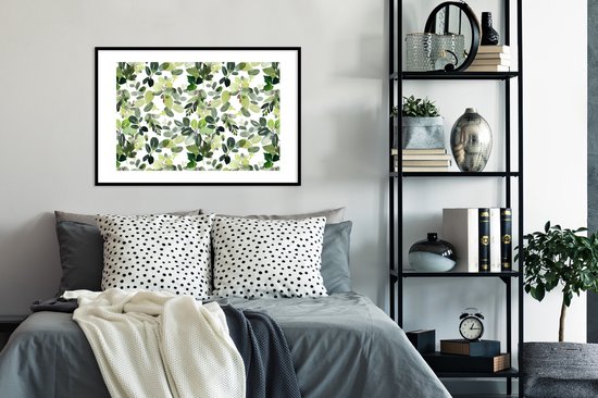 Cadre photo avec affiche - Noël - Plantes - Gui - 90x60 cm - Cadre pour affiche - Décorations de Noël - Décoration de Noël pour l'intérieur - Noël