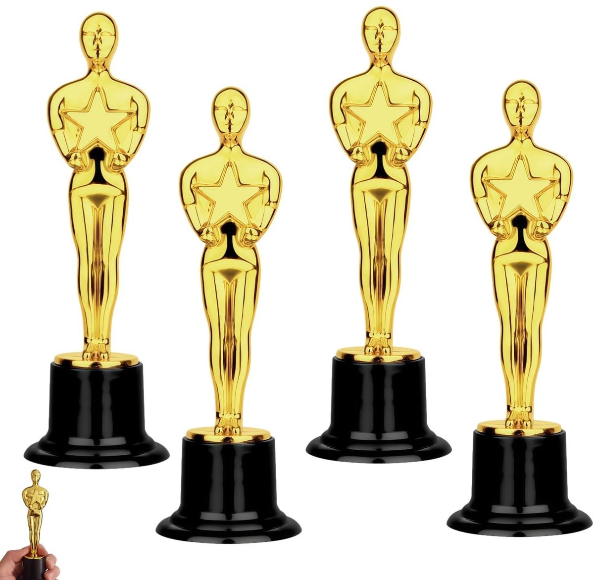 Dailygoods- Trofeeën Gouden Winnaarprijs - Mini-bekers - Trofeepokalen - Feestdecoratie - Kunststof - 16 cm Hoog - Prijsuitreiking