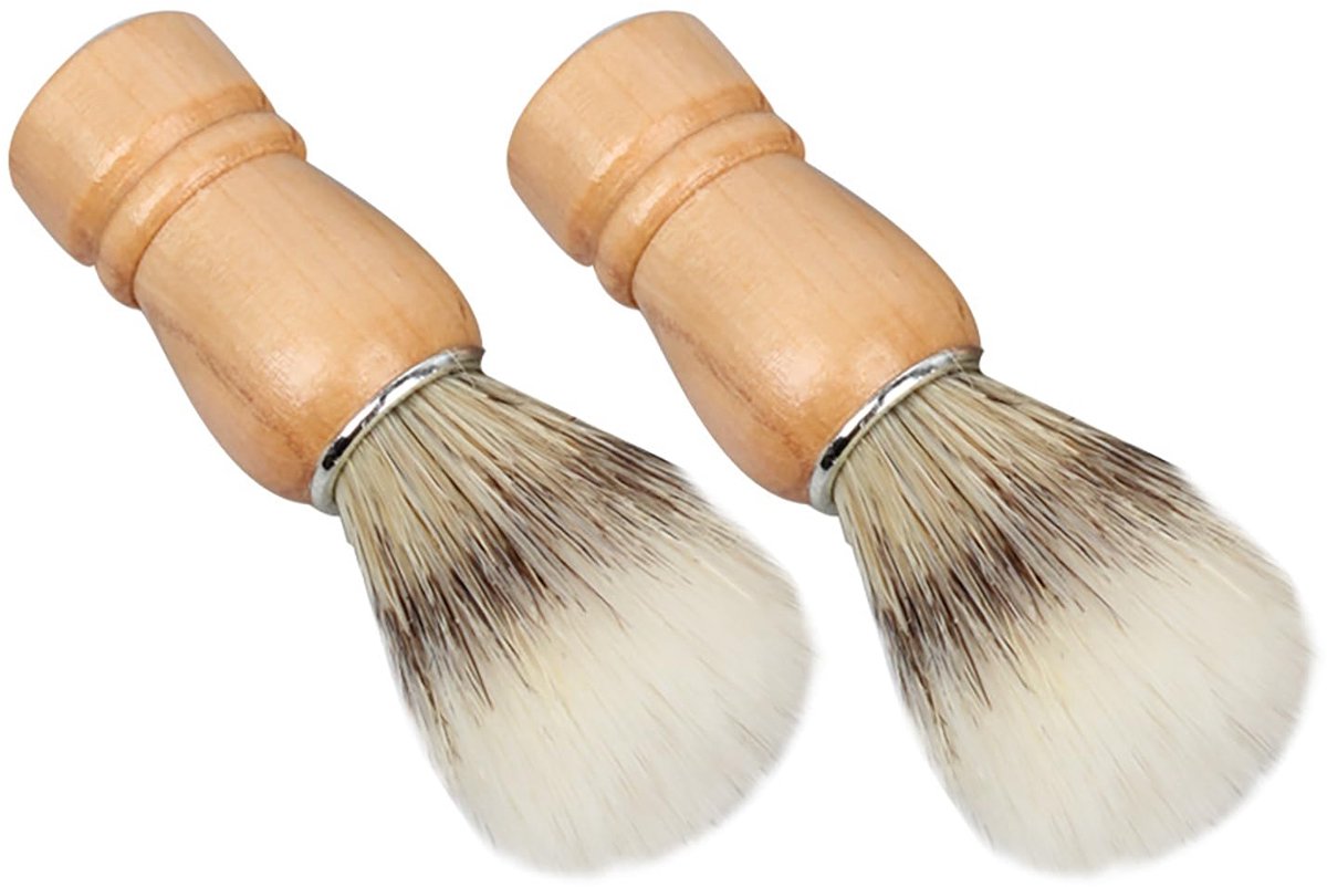 Scheerkwast voor heren, traditionele natte scheerborstels voor rijk schuim, borstelborstels en reisverzorgingsset, ideaal met scheerzeep, crème en schuim (houten