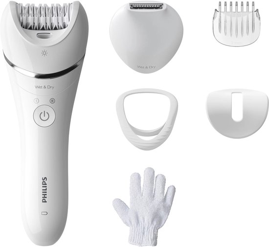 Philips Series 8000 BRE715/00 - Wet & Dry - Epilator voor vrouwen - Wit