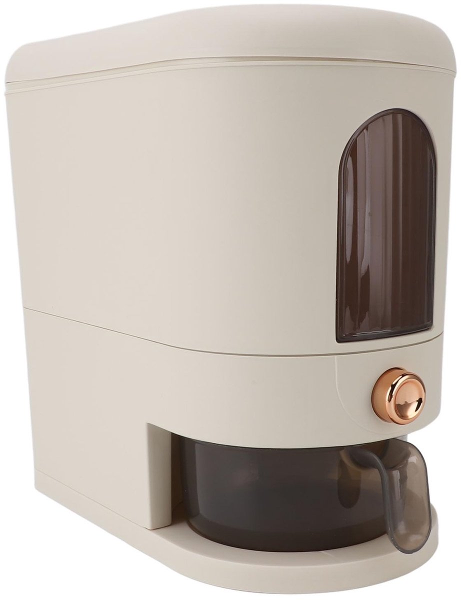Dailygoods- Rijstdispenser 5kg - Graancontainer - Cerealhouder - Maatbeker op deksel - Vochtbestendig - Elegant ontwerp