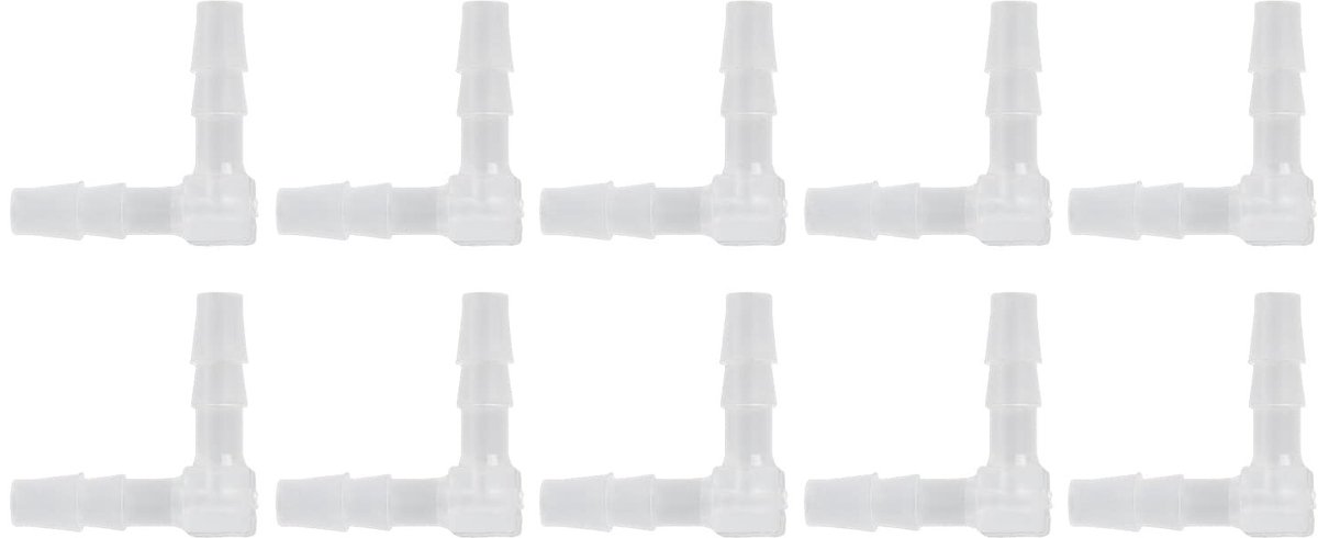Dailygoods - Plastic Elleboog Slangpilaar - 90 Graden - Slangaansluiting - 10 Stuks - Tuinslangonderdelen - Gelijk Prikkeldraad Joint Adapter