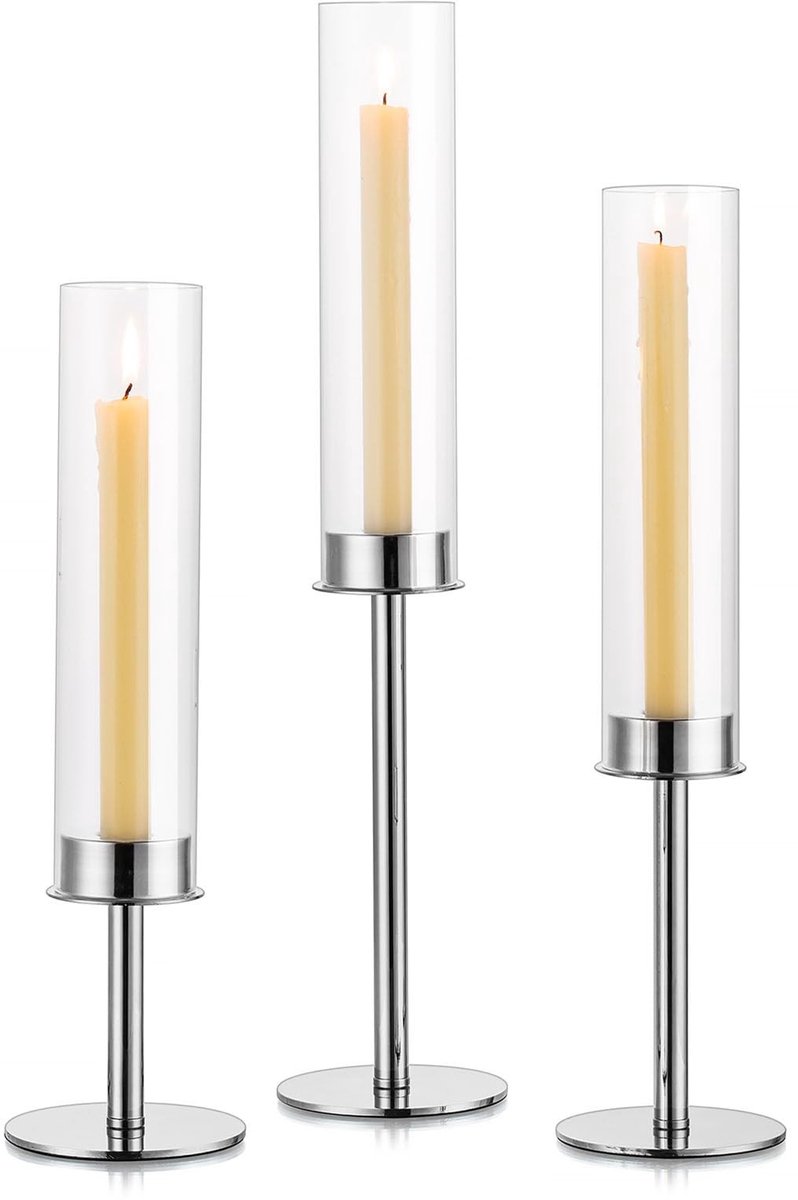 Dailygoods- Kandelaar Goud - Lange Kaarsenhouder - Decoratieve Kandelaar - Tafelcentrumstuk - Hoogte 48cm - Voor Bruiloft/Kerst