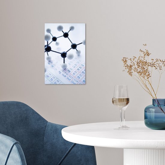 Poster 20x30 cm - DNA-model op het periodiek systeem - Posters - Kamer decoratie - Wanddecoratie woonkamer - Muurdecoratie slaapkamer