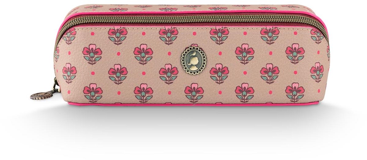 Pip Studio - Toilettas - Cyrille Small Jaipur Flower - Zand-Roze - 20x7,5x7,5cm