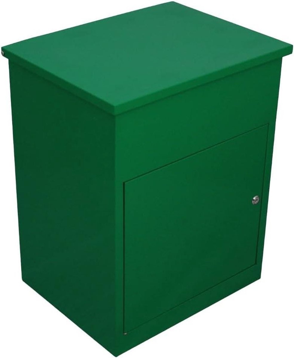 Pakketbrievenbus - Pakketkluis brievenbus - Veilige pakketontvangst - Afsluitbaar met 6 sleutels - 32cm breed - Groen
