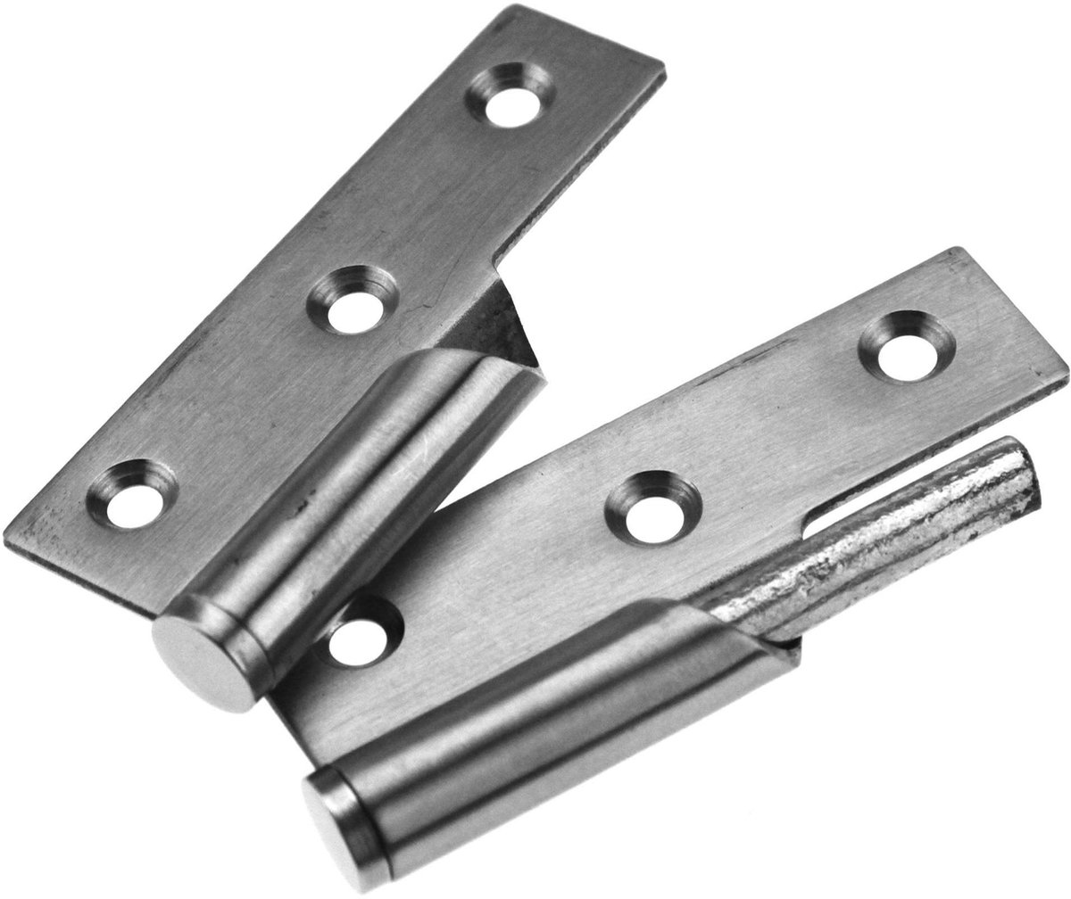 Dailygoods- Deurscharnier 3" - 2 Stuks - Roestvrij Staal - Verhoogd - Geschikt voor Dikke Tapijten - Inclusief Schroeven - Deurhinge