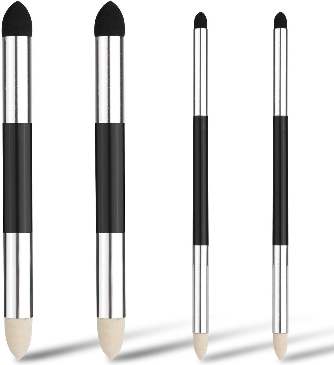 Dailygoods- Wisserstift 4 Stuks - Dubbelzijdig - Wasbaar - Kunststof/Spons - Precisie - Zilver - Gummestift