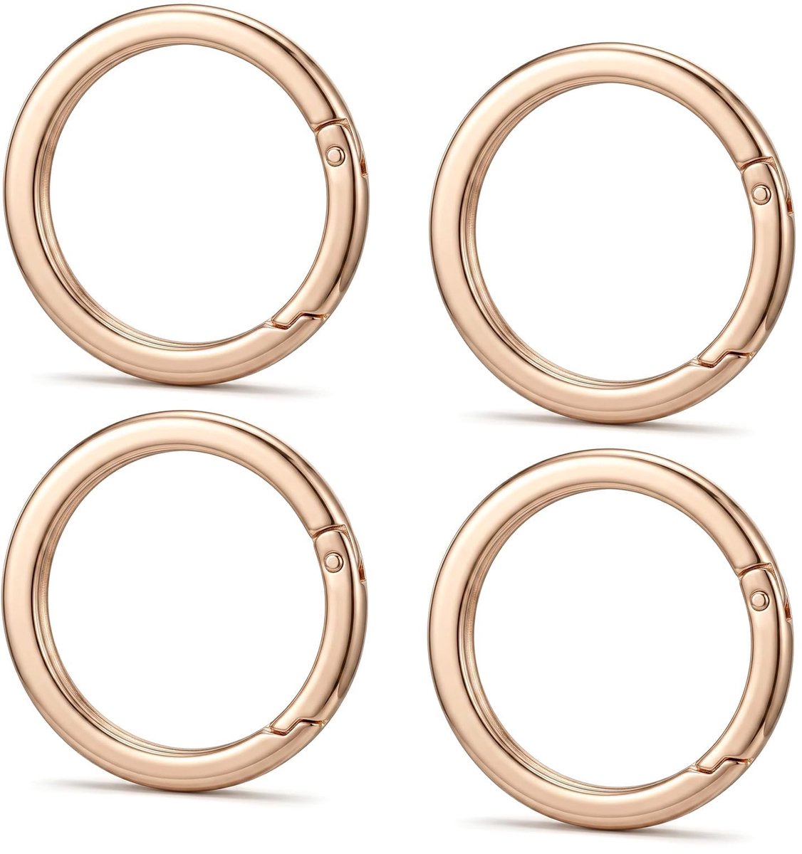 4 stuks 5 cm metalen O-ring grote ronde karabijnhaak clips platte metalen veer O-ringen sleutelhanger ringen opening snap trigger clip voor portemonnee riem, handtas, sleutelhanger haken accessoires