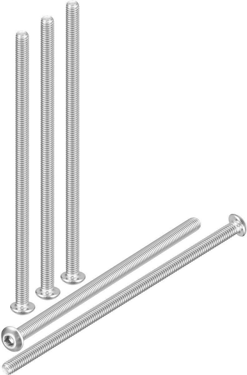 M3-0,5 x 65 mm inbusschroeven met lenskop, verpakking van 20 stuks, goed voor racefiets, auto, motorfiets, 304 roestvrij staal, wit gecoat, zeskantige aandrijving bevestigingselementen