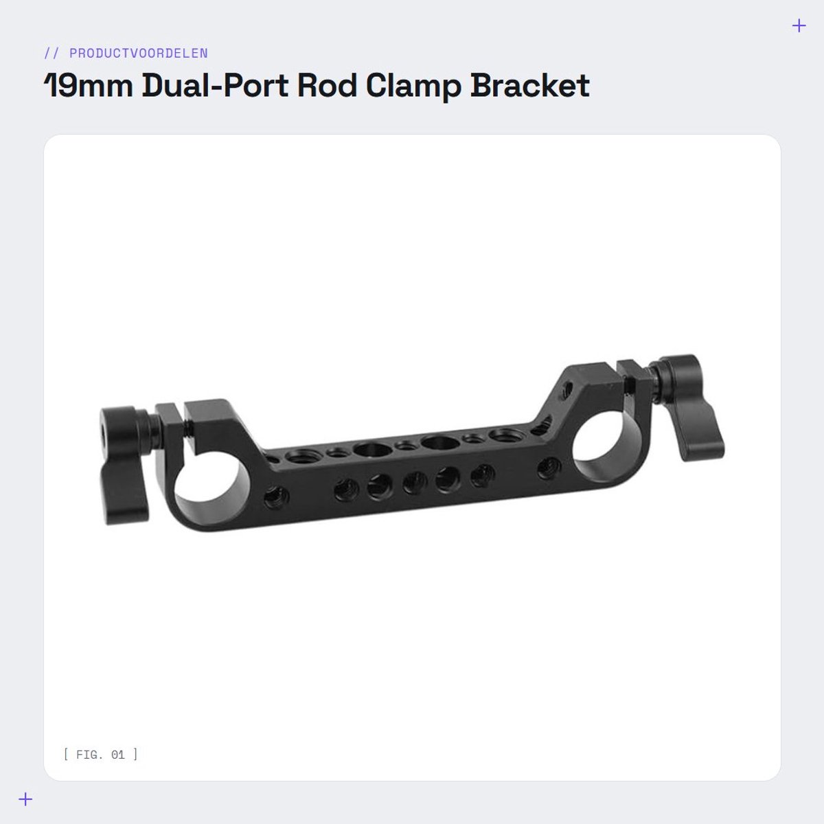 Dailygoods - 19mm Dual-Port Rod Clamp Bracket - Camera Rig Ondersteuning - Robuuste Klem - Universeel - Accessoires Bevestigen - Voor Videoproductie -...