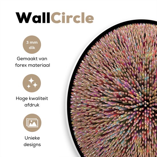 Crayons de coloriage Illustration d'ordinateur Cercle mural Plaque en plastique ⌀ 120 cm - impression photo sur cercle mural / cercle vivant (décoration murale)