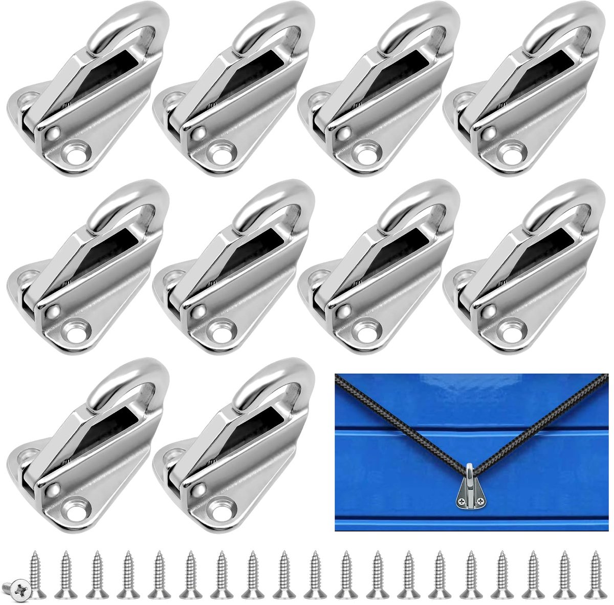 Haken voor aanhangers, roestvrij staal, nethaken, veerhaken, planenbevestiging voor aanhangers, boothaken, jachttoebehoren, kleerhaken